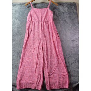 Cat &‎ Jack Girls Pink Floral Wide Leg Jumpsuit L 10/12 Sleeveless Summer Outfit